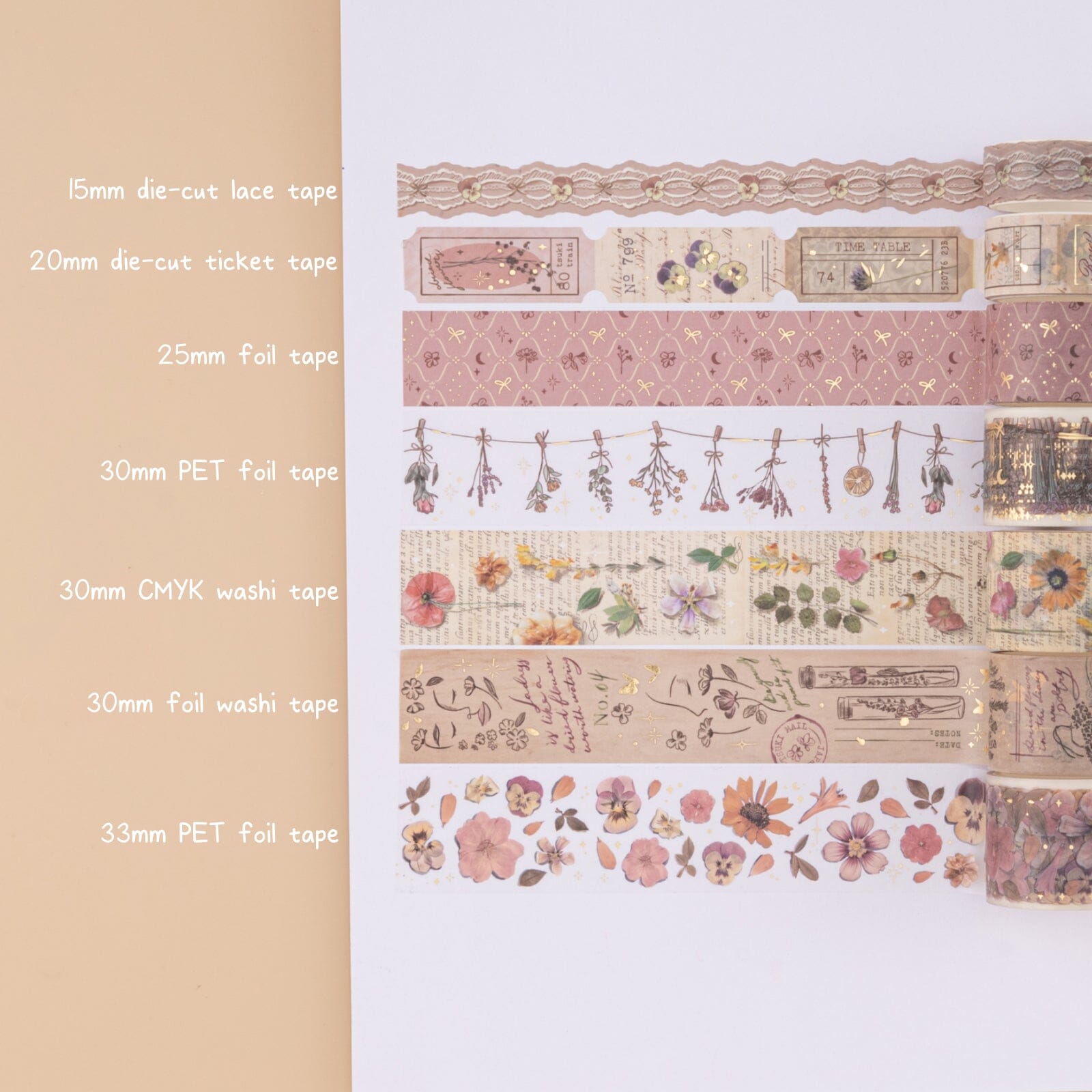 Tsuki ‘Dried Flowers’ Washi Tape Set ☾