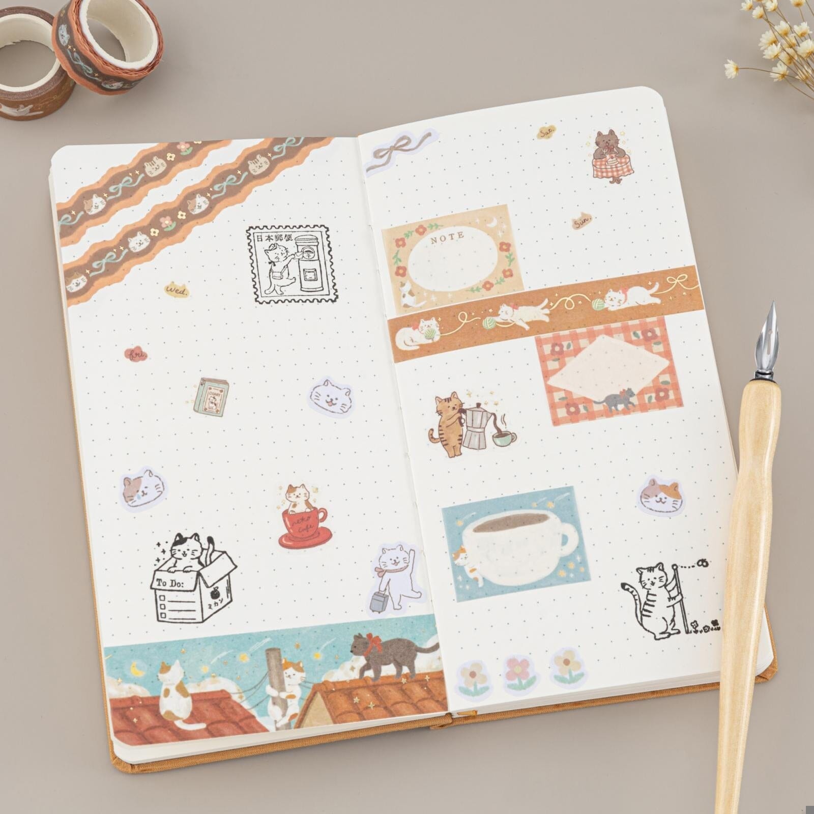 Tsuki ‘Neko Days’ Travel Notebook Gift Set ☾