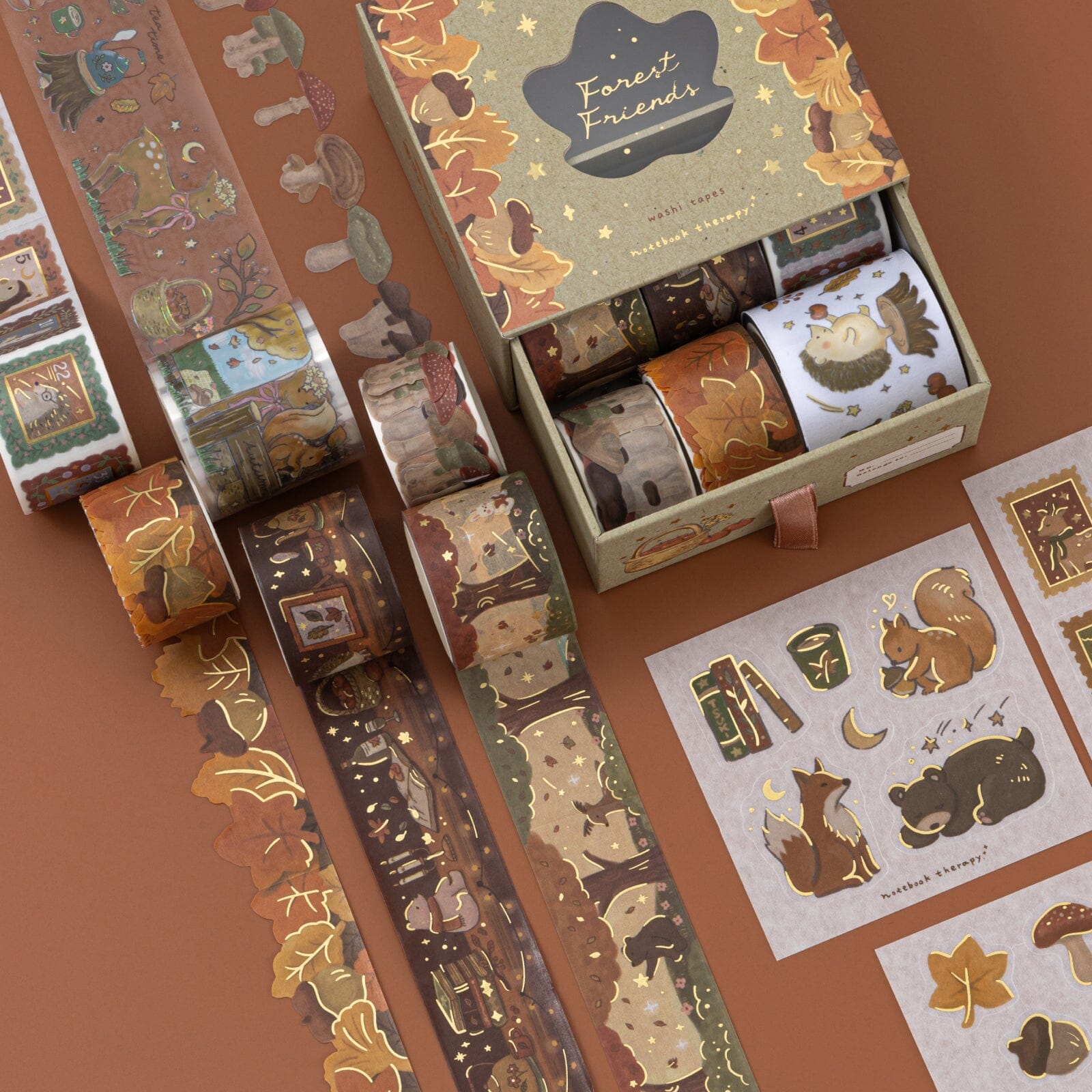 Tsuki ‘Forest Friends’ Washi Tape Set ☾