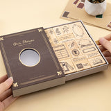 Tsuki Our Stories reading journal stamp set opened box at an angle