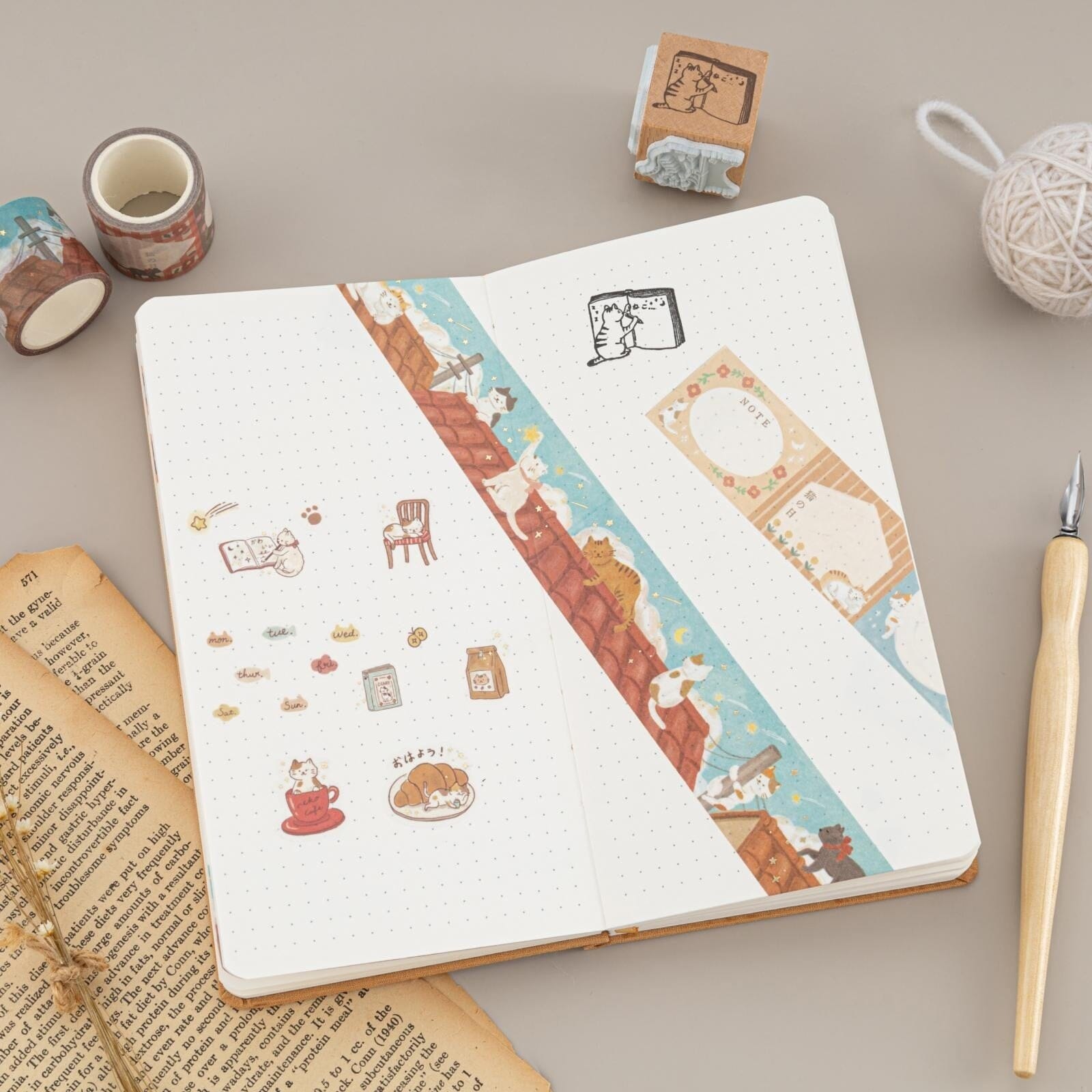 Tsuki ‘Neko Days’ Travel Notebook Gift Set ☾