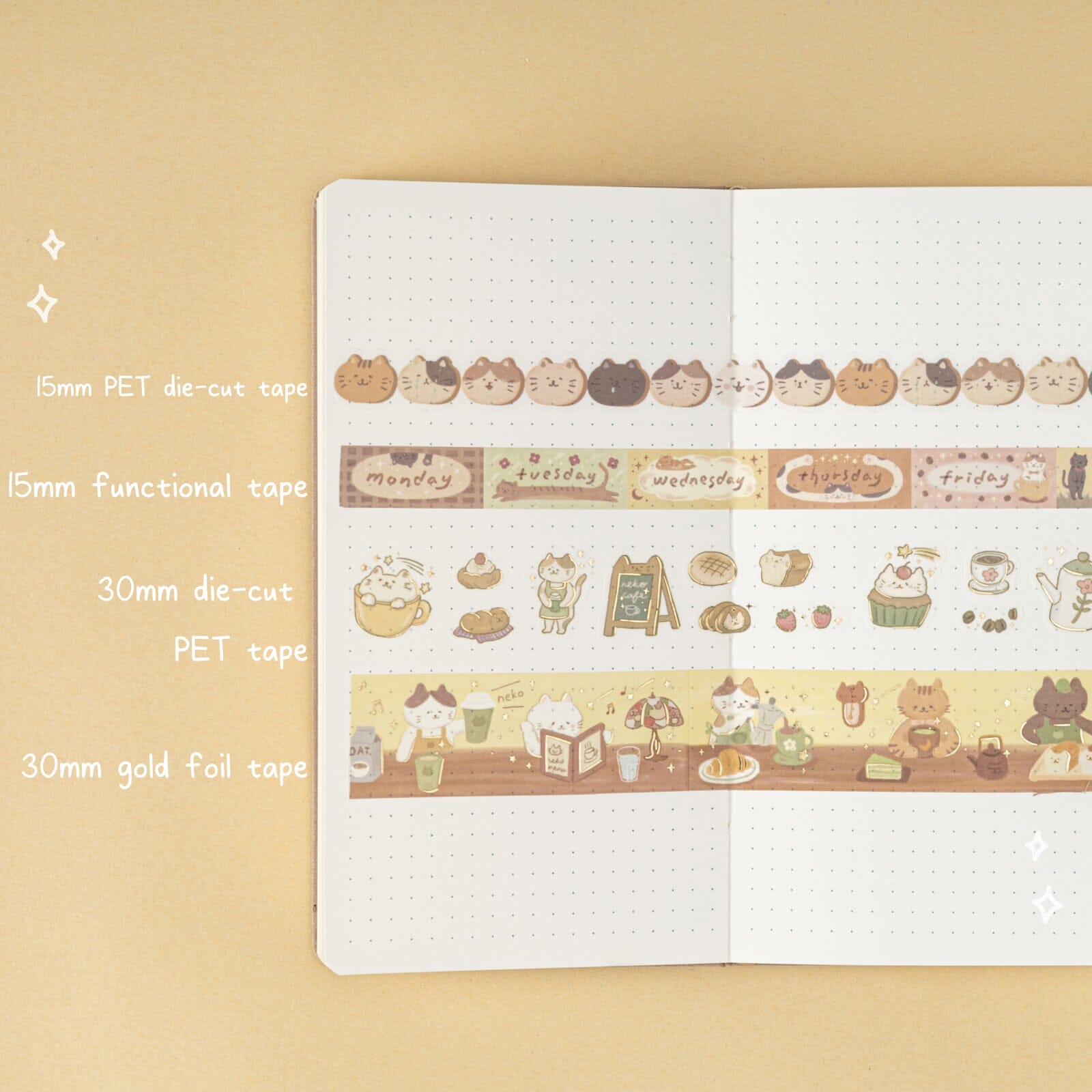 Tsuki ‘Neko Cafe’ Travel Notebook Gift Set ☾