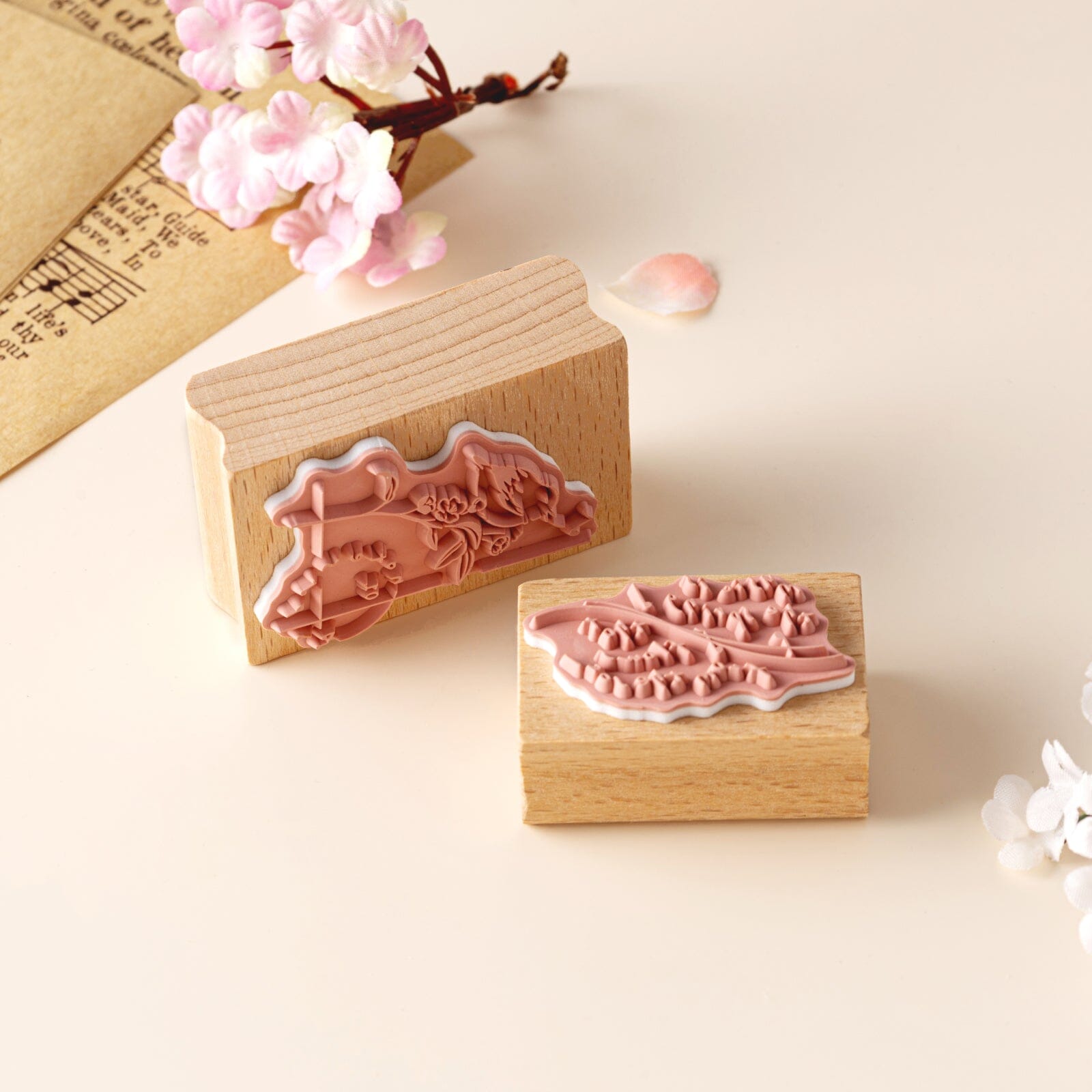 Hinoki - ‘Into the Song' Engraved Wooden Stamps Set