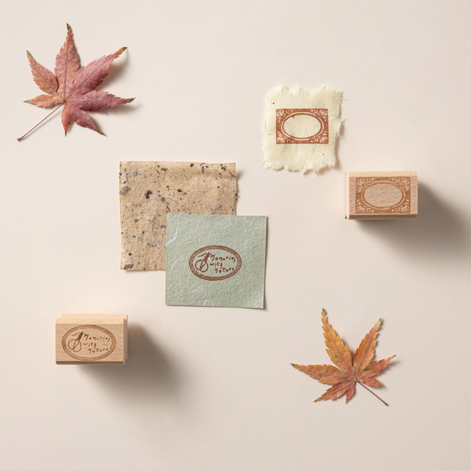 Hinoki - ‘Into the Fall’ Engraved Wooden Stamps Set