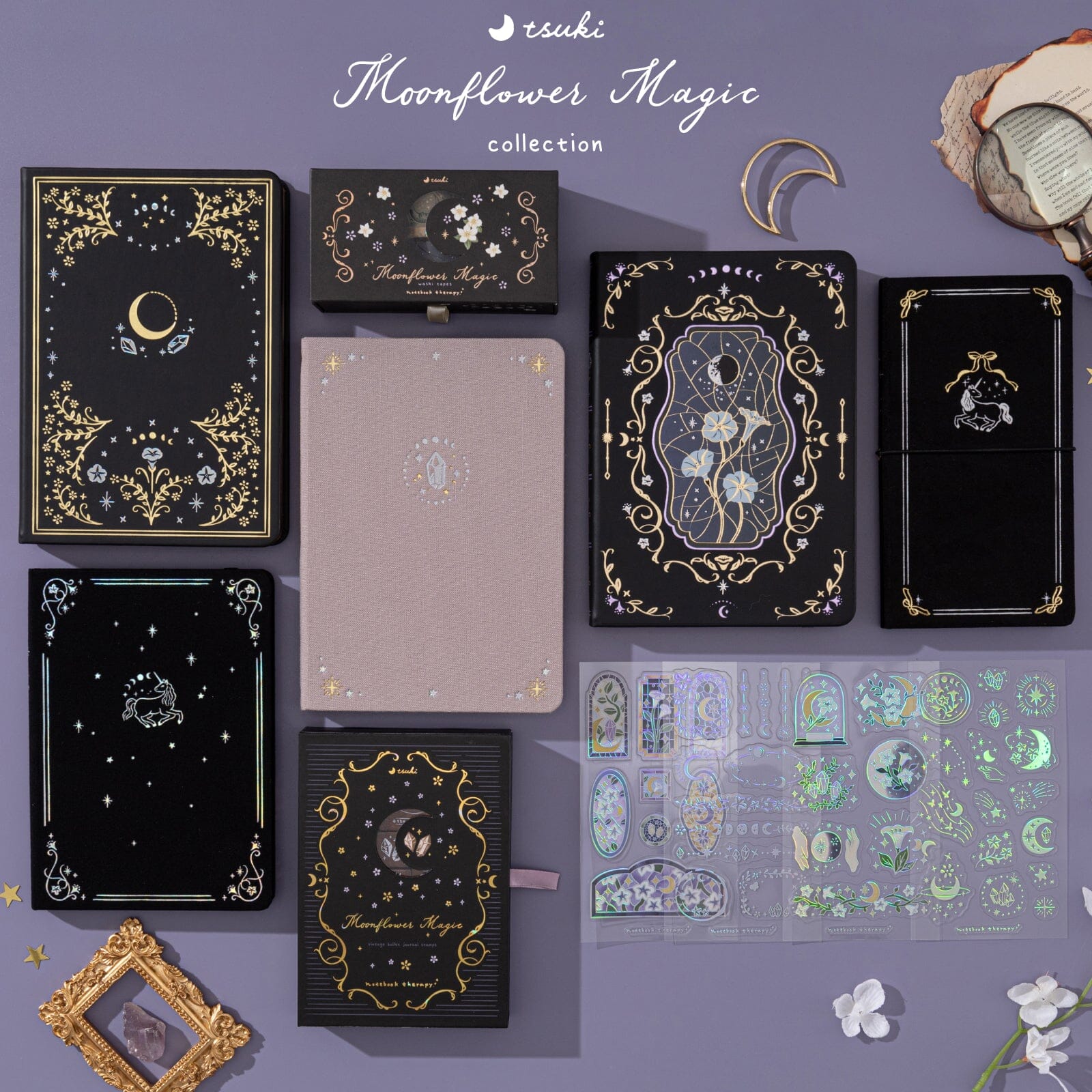 Tsuki ‘Moonflower Magic’ 3D Sticker Set ☾