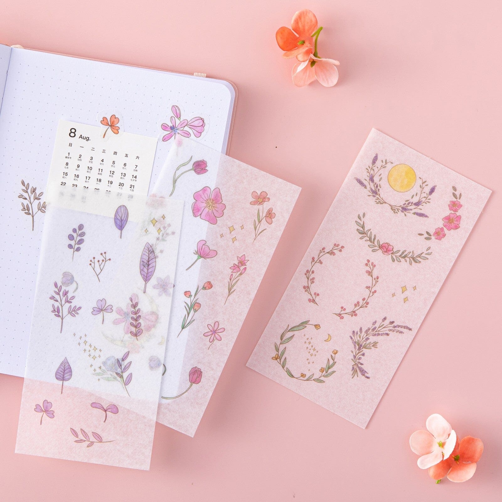 Tsuki ‘Watercolour Garden’ Stickers - Set Of 10