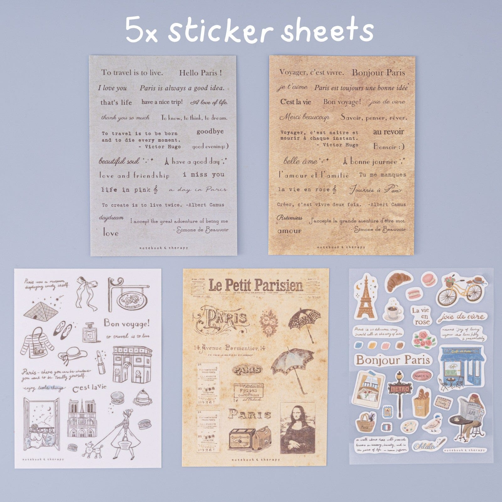 Tsuki ‘Journée à Paris’ Scrapbook Sticker Set ☾