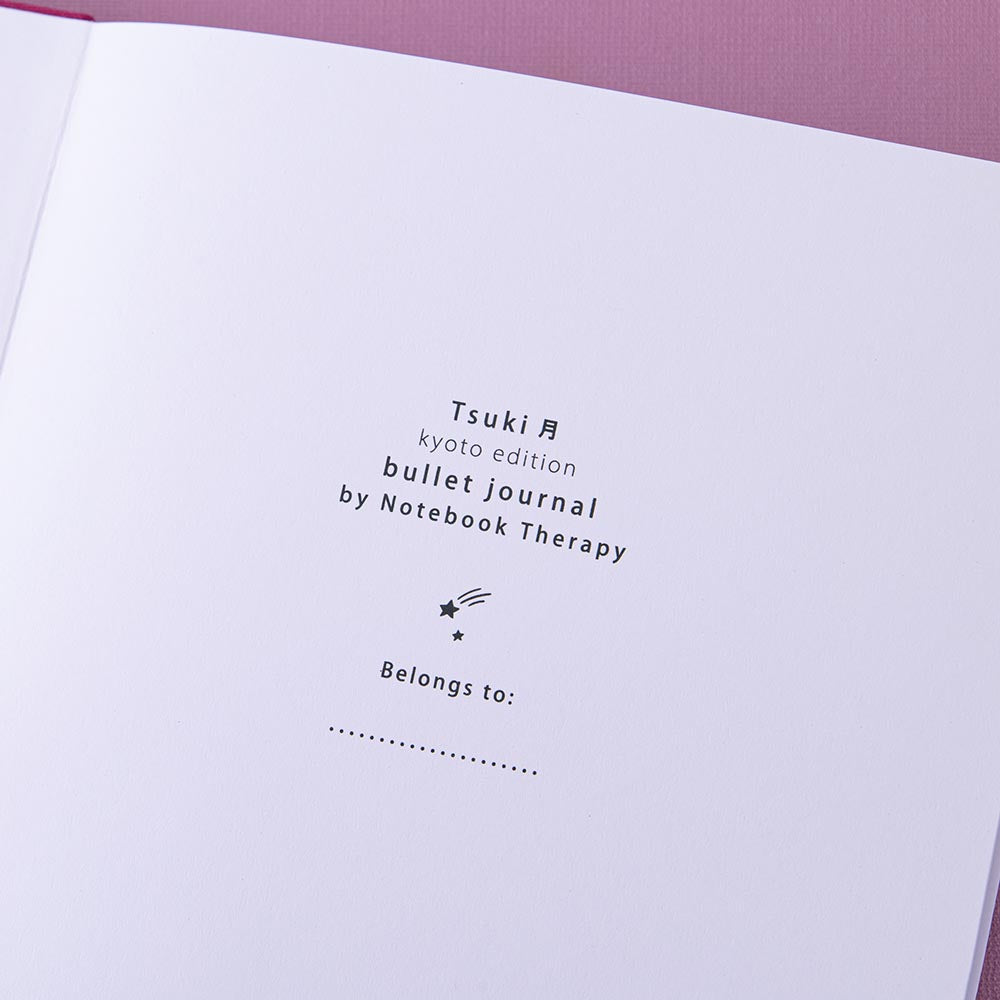 Tsuki Kyoto edition bullet journal by notebook therapy cover page