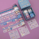 Tsuki Sights of Japan washi tape set on pink background