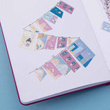 Sights of Japan washi tape swatch on white page notebook