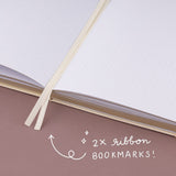 2x cream ribbon bookmarks