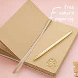Free sakura paperclip with Tsuki ‘Sakura Breeze’ Kraft Paper Travel Notebook