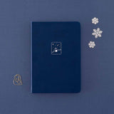 Tsuki ‘Winter Wishes’ Limited Edition Bullet Journal with free paperclip gift with snowflakes on navy background