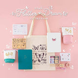 Full Tsuki ‘Flutter + Dream’ Collection by Notebook Therapy x Pelinkan in pink background