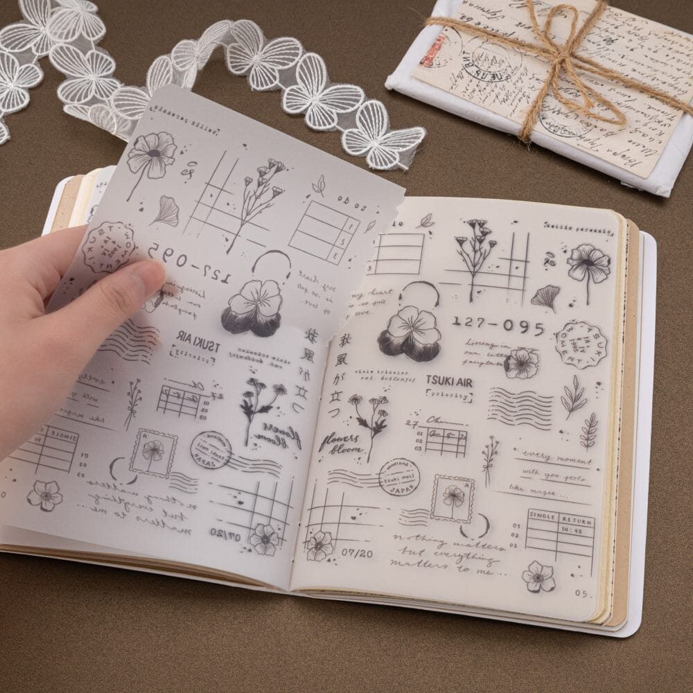 Printed tracing paper page