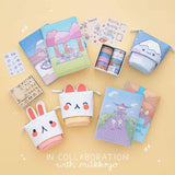 Full Tsuki Four Seasons Collection by Notebook Therapy in collaboration with Milkkoyo on honey yellow background