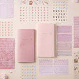 Flatlay of Hinoki into the blossom mixed insert + sticker set