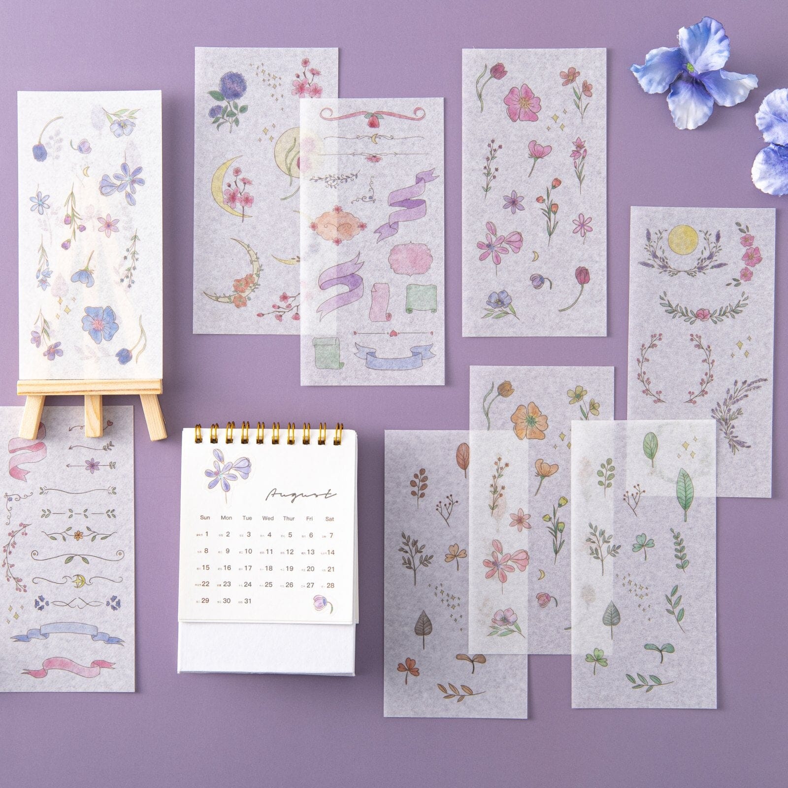 Tsuki ‘Watercolour Garden’ Stickers - Set Of 10