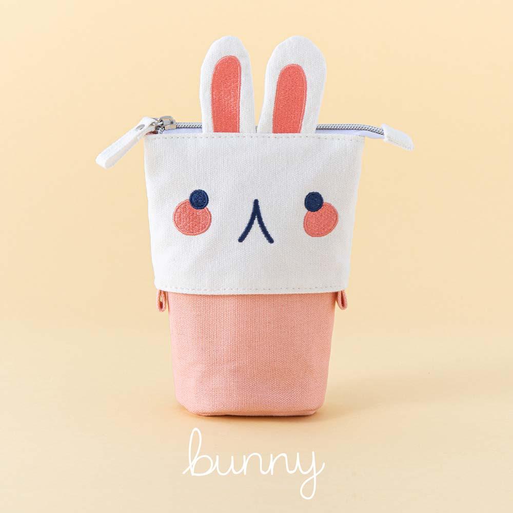 Tsuki ‘Four Seasons’ Embroidered Pop-Up Pencil Case by Notebook Therapy x Milkkoyo in bunny in honey yellow background