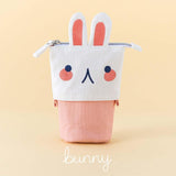 Tsuki ‘Four Seasons’ Embroidered Pop-Up Pencil Case by Notebook Therapy x Milkkoyo in bunny in honey yellow background