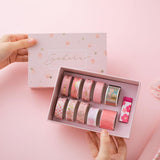 Sakura washi tape collection box set with 10 different masking tapes and cherry blossom eraser