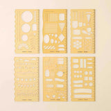 Tsuki Bullet Journal Stencil Set in neutral on beige background