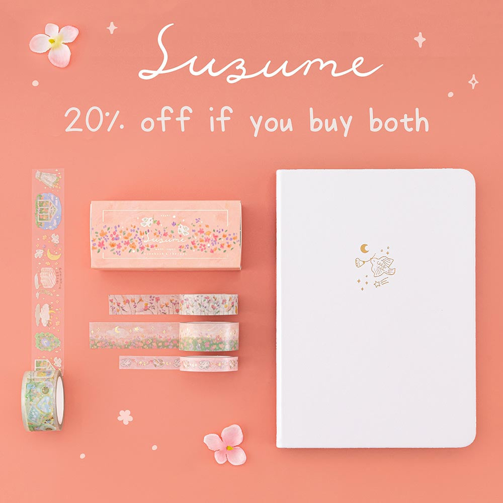 Tsuki ‘Suzume’ Winter Limited Edition Bullet Journal with Suzume washi tape set