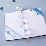 Tsuki ‘Cup of Galaxy’ Washi Tape Set on Tsuki ‘Cup of Galaxy’ Limited Edition Holographic Bullet Journal Pages with bunting on light blue background