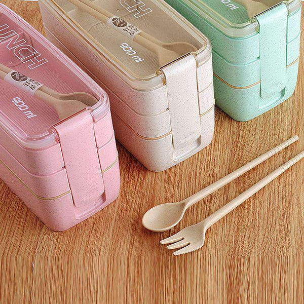 Lunch Box With Cutlery Set, Bento Box, 2 Or 3 Compartment Food