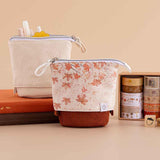 Tsuki ‘Maple Dreams’ Pop-Up Pencil cases in stone and maple with Tsuki ‘Kitsune’ Limited Edition Fox Bullet Journal and Tsuki ‘Nara’ Limited Edition notebook with Tsuki ‘Maple Dreams’ Washi Tape Set and Tsuki ‘Maple Dreams’ Bullet Journal Stamps in beige background