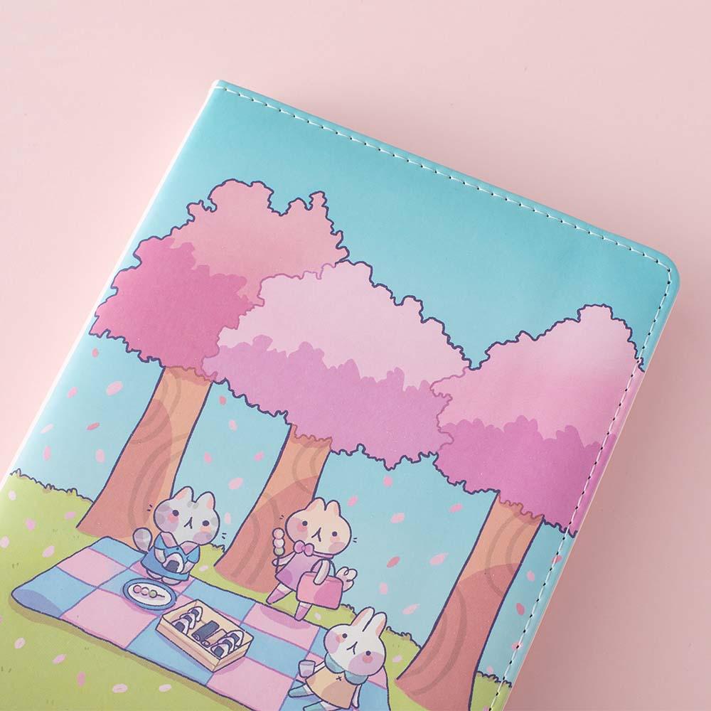 close up image of spring edition notebook in collaboration with milkkoyo