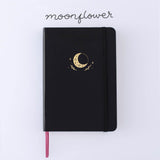 Tsuki Black Paper Limited Edition Hardcover Bullet Journal in Moonflower on white background