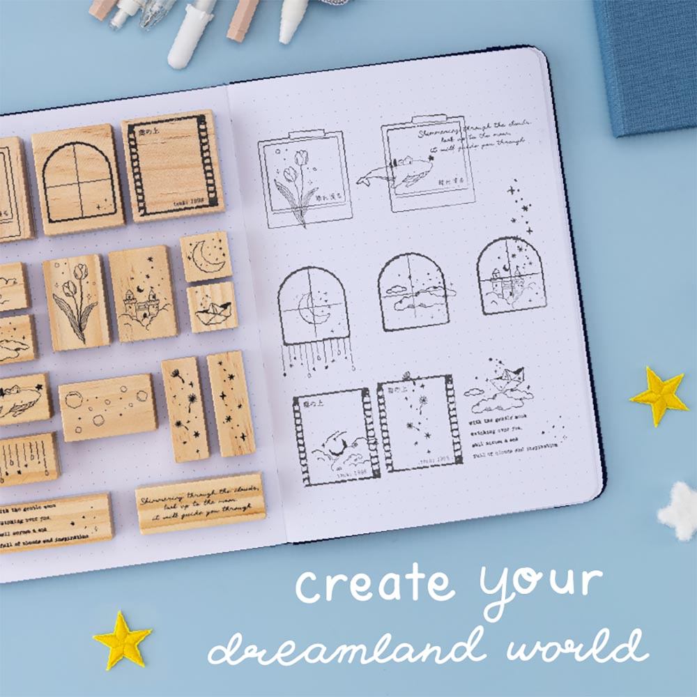 Tsuki ‘Cloud Dreamland’ Bullet Journal Stamp Set ☾