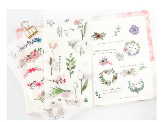 Watercolour Plants + Flowers Stickers - Set of 6!