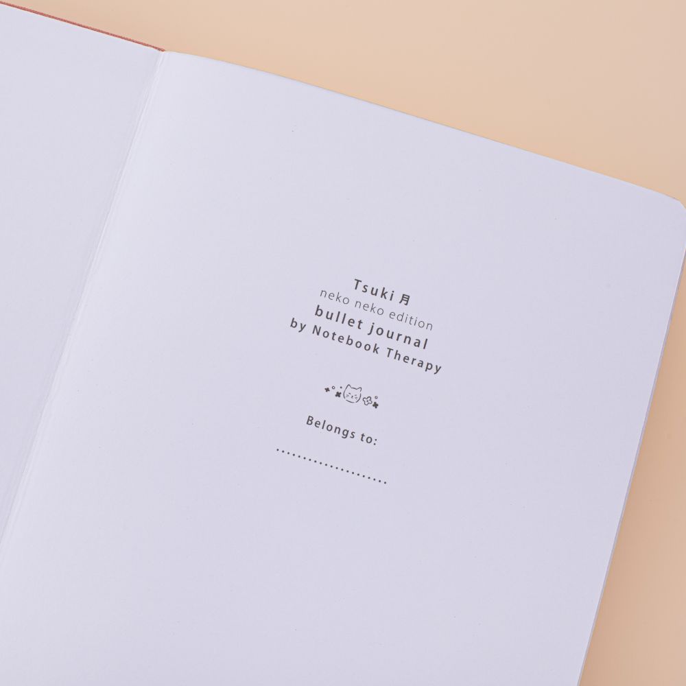 Front cover page of the tsuki neko neko bullet journal