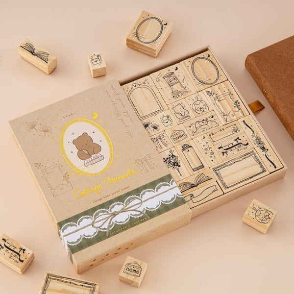Tsuki 'Cottage Friends' Bullet Journal Stamp Set ☾ - Wishupon