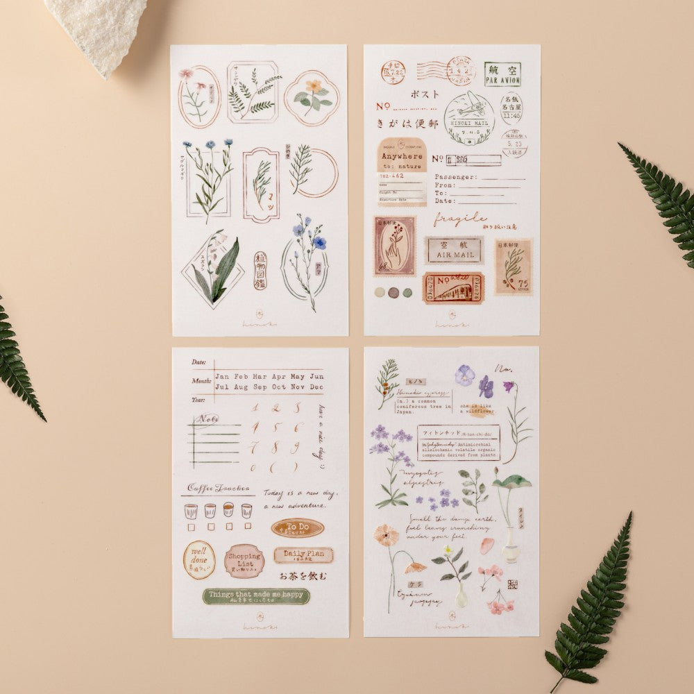 Flatlay of transfer sticker sheets