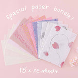 Tsuki ‘Sakura Journey’ Scrapbooking Set with special paper bundle with cherry blossoms on pink background
