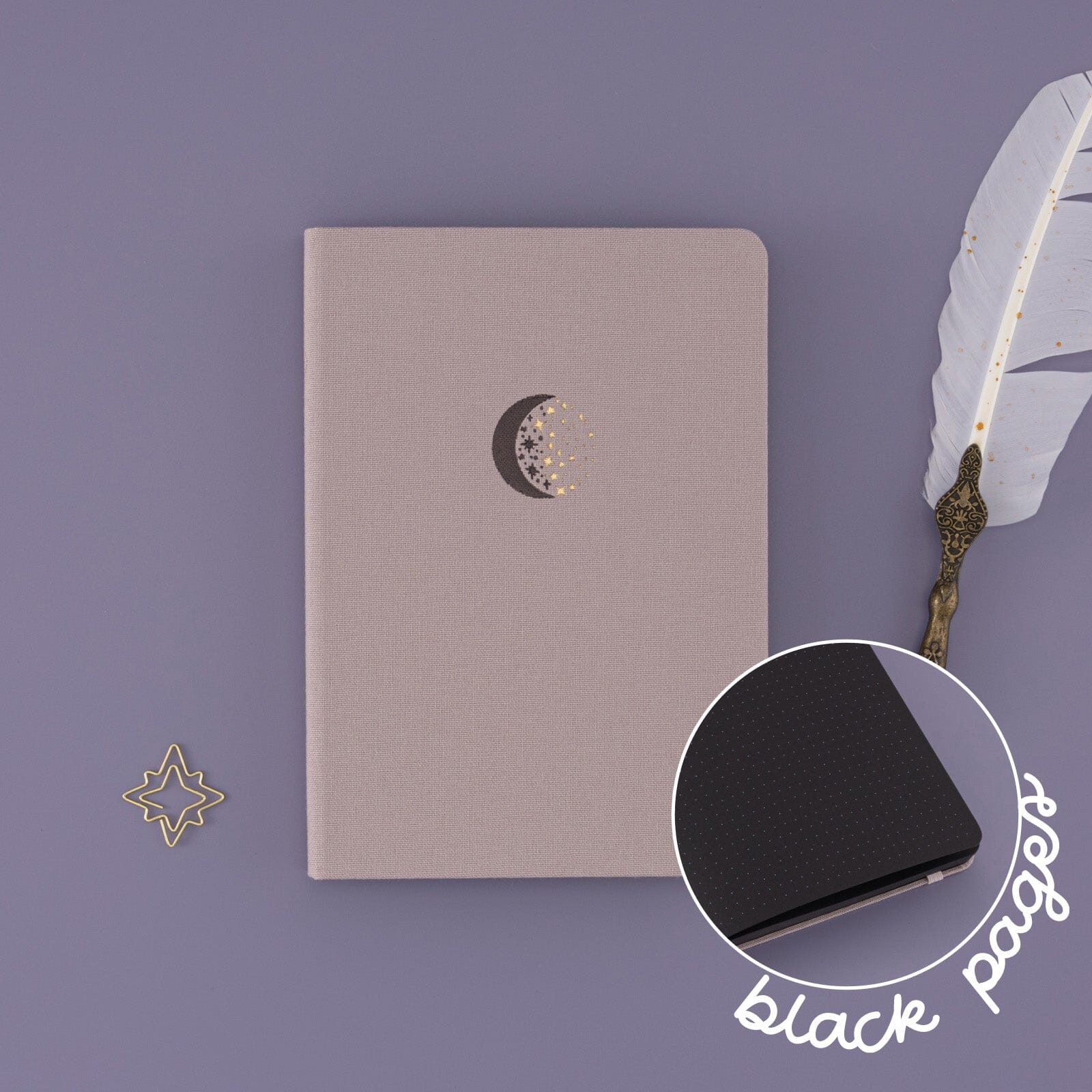 Tsuki 'Midnight Edition' Black Page Bullet Journal Notebook