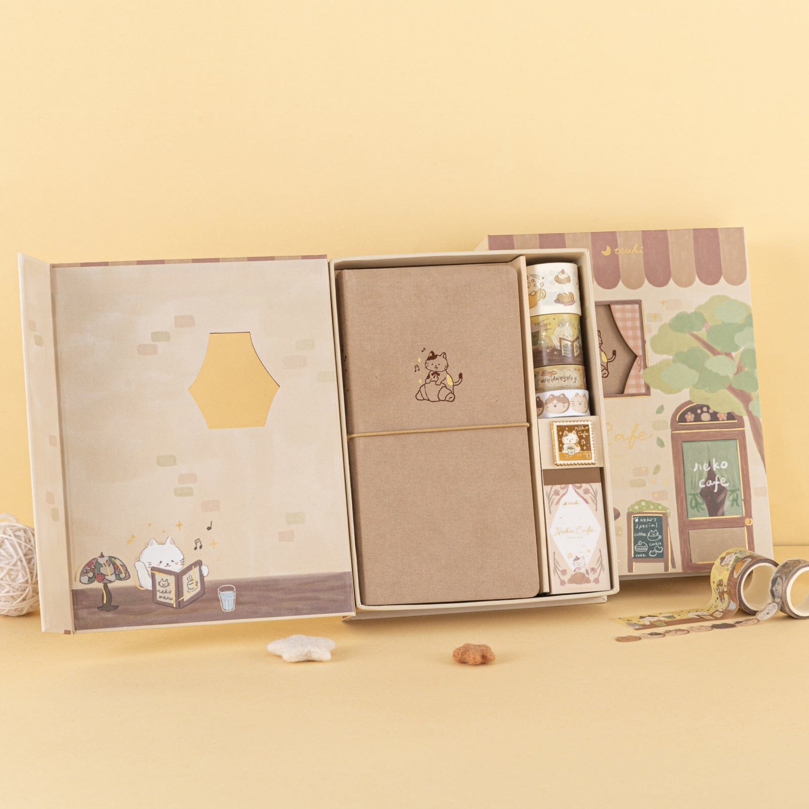 Tsuki ‘Neko Cafe’ Travel Notebook Gift Set ☾