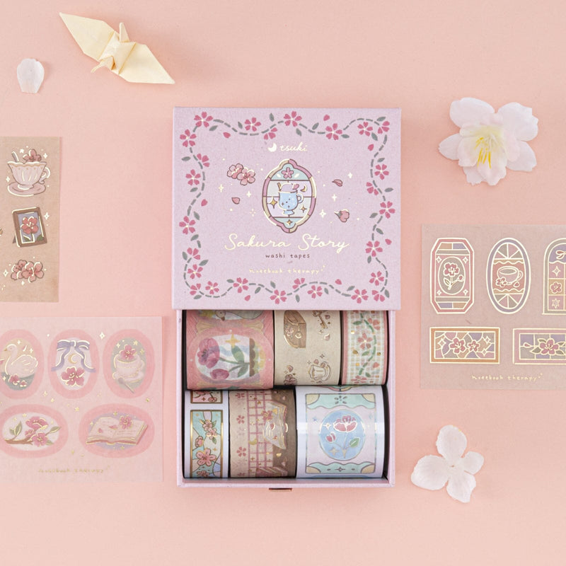 Tsuki ‘Sakura Story’ Washi Tape Set ☾