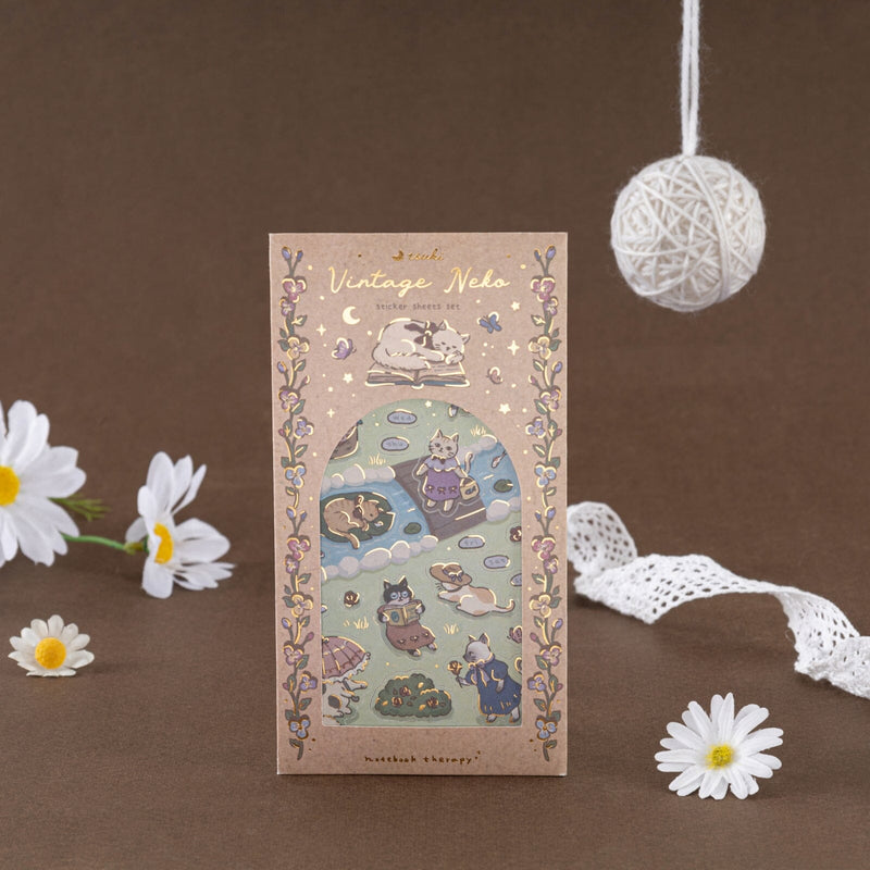 Tsuki ‘Vintage Neko’ Sticker Set ☾