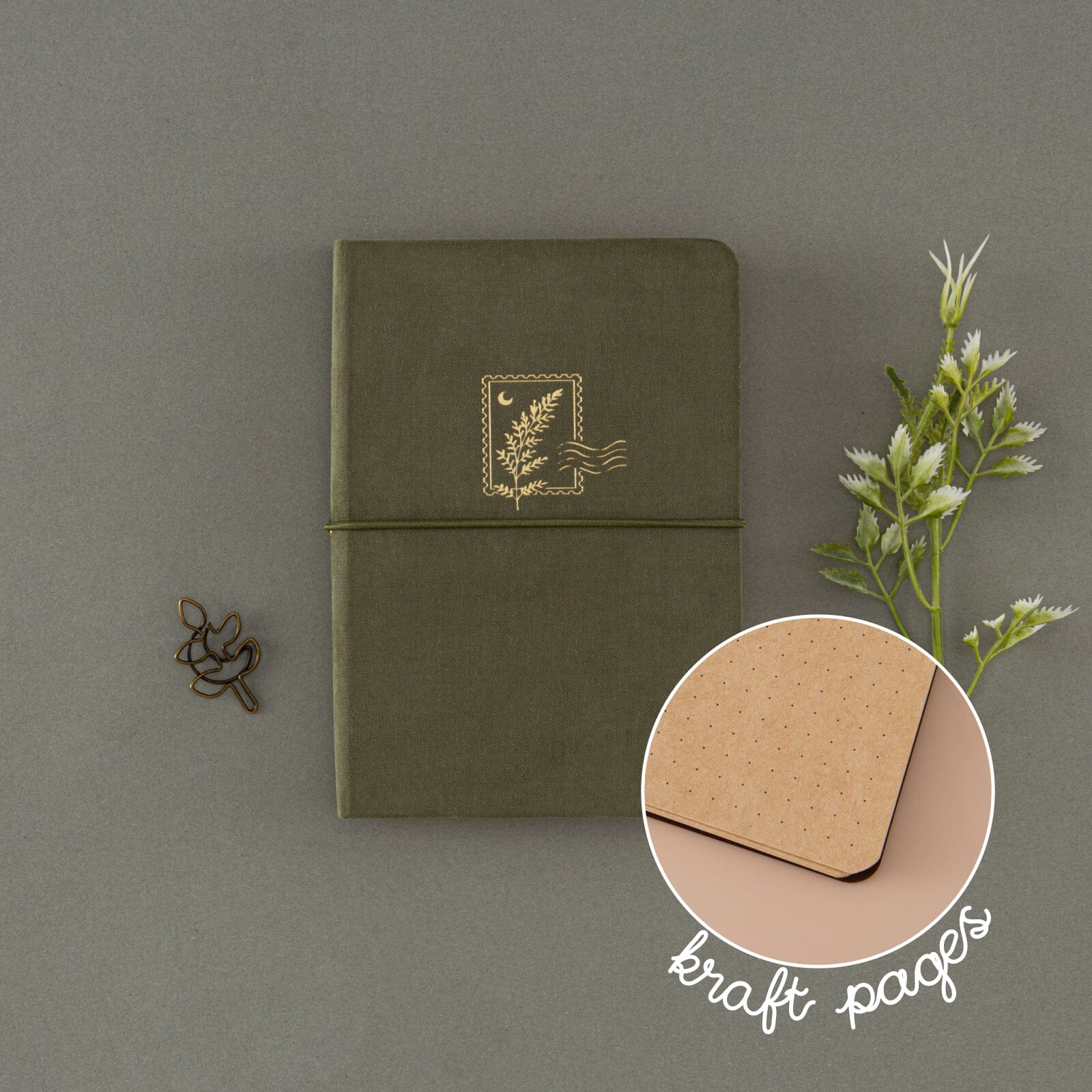 Tsuki ‘Fern Fable’ A6 Kraft Paper Travel Notebook ☾