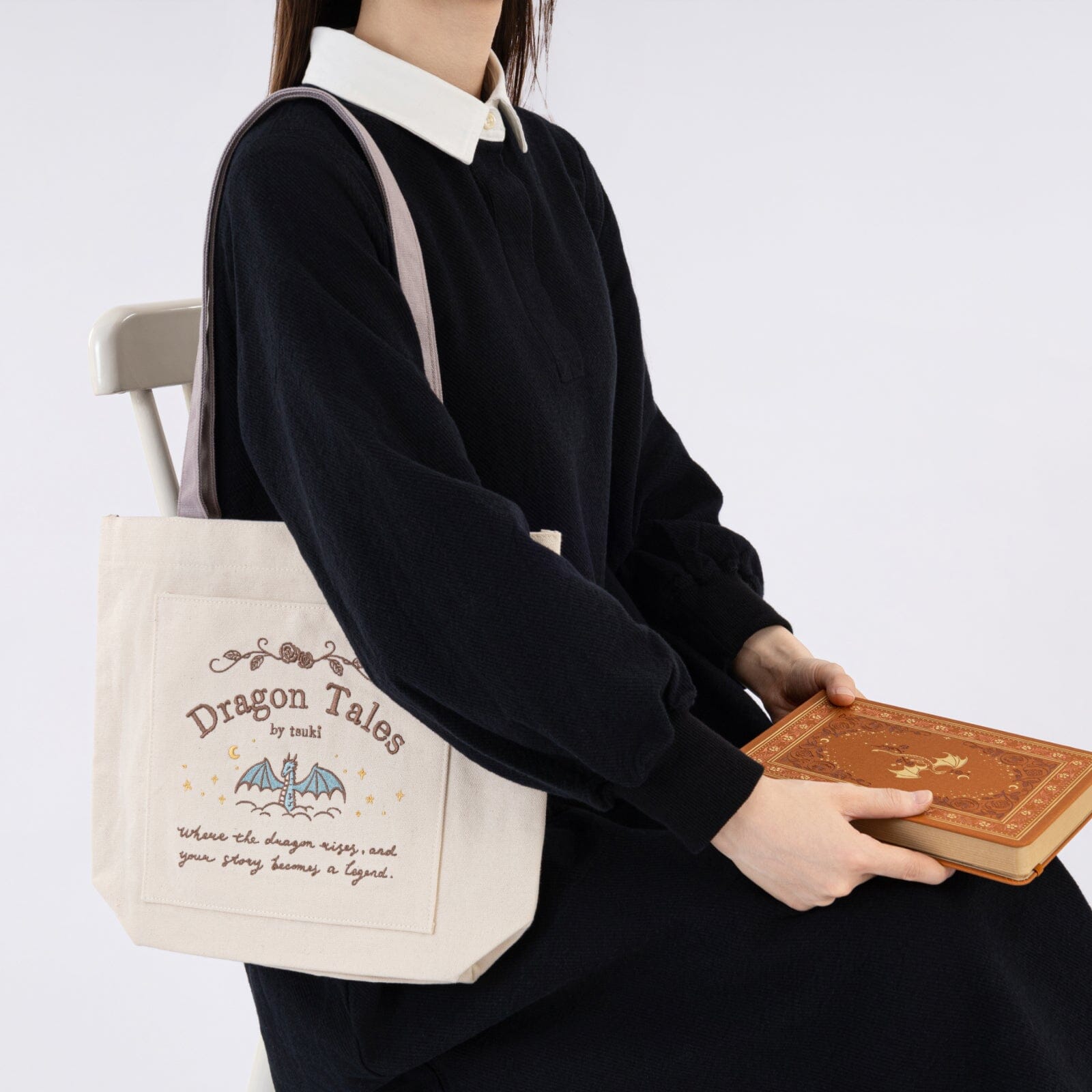 Tsuki ‘Dragon Tales’ Limited Edition Embroidered Tote Bag ☾