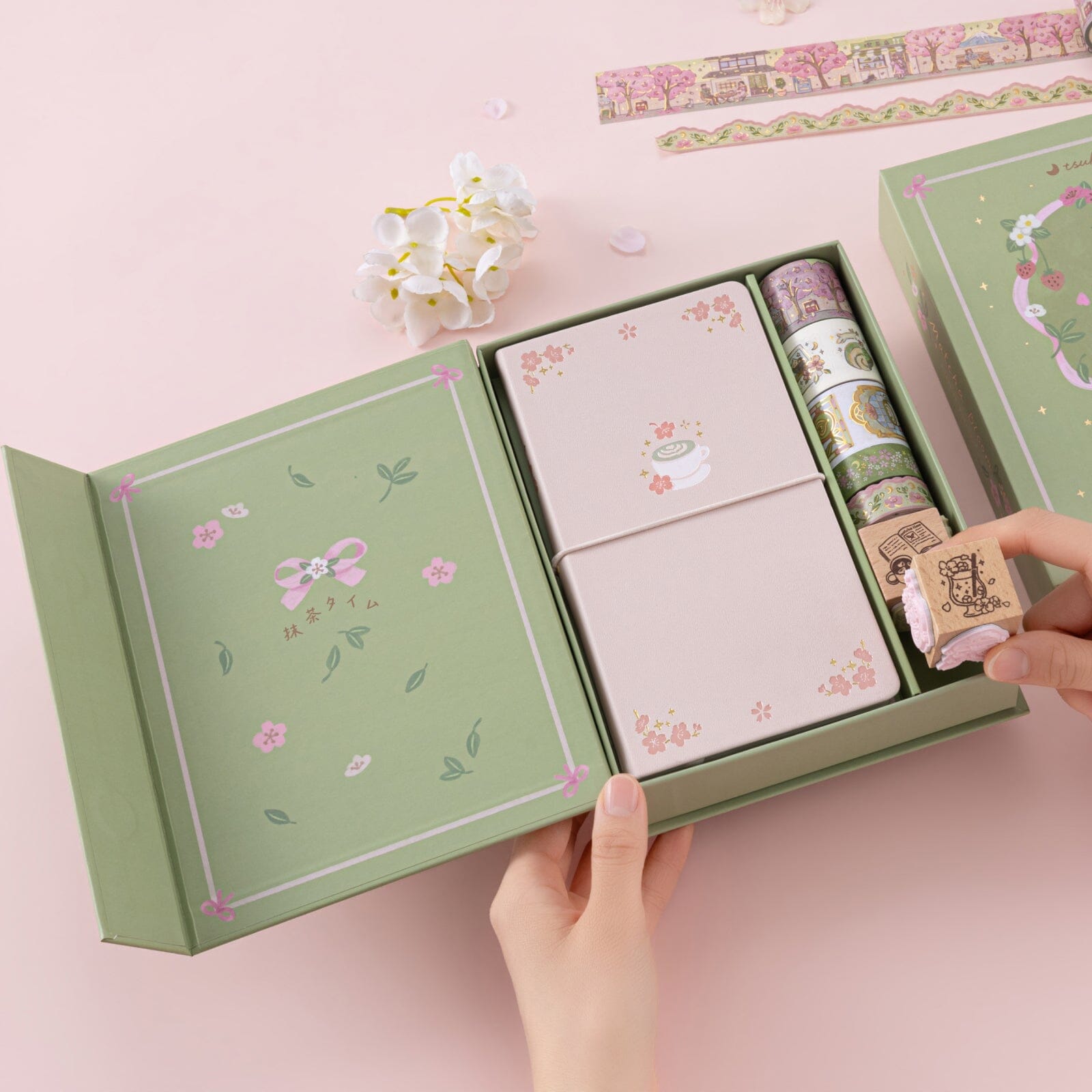 Tsuki ‘Matcha Bloom’ Travel Notebook Gift Set ☾