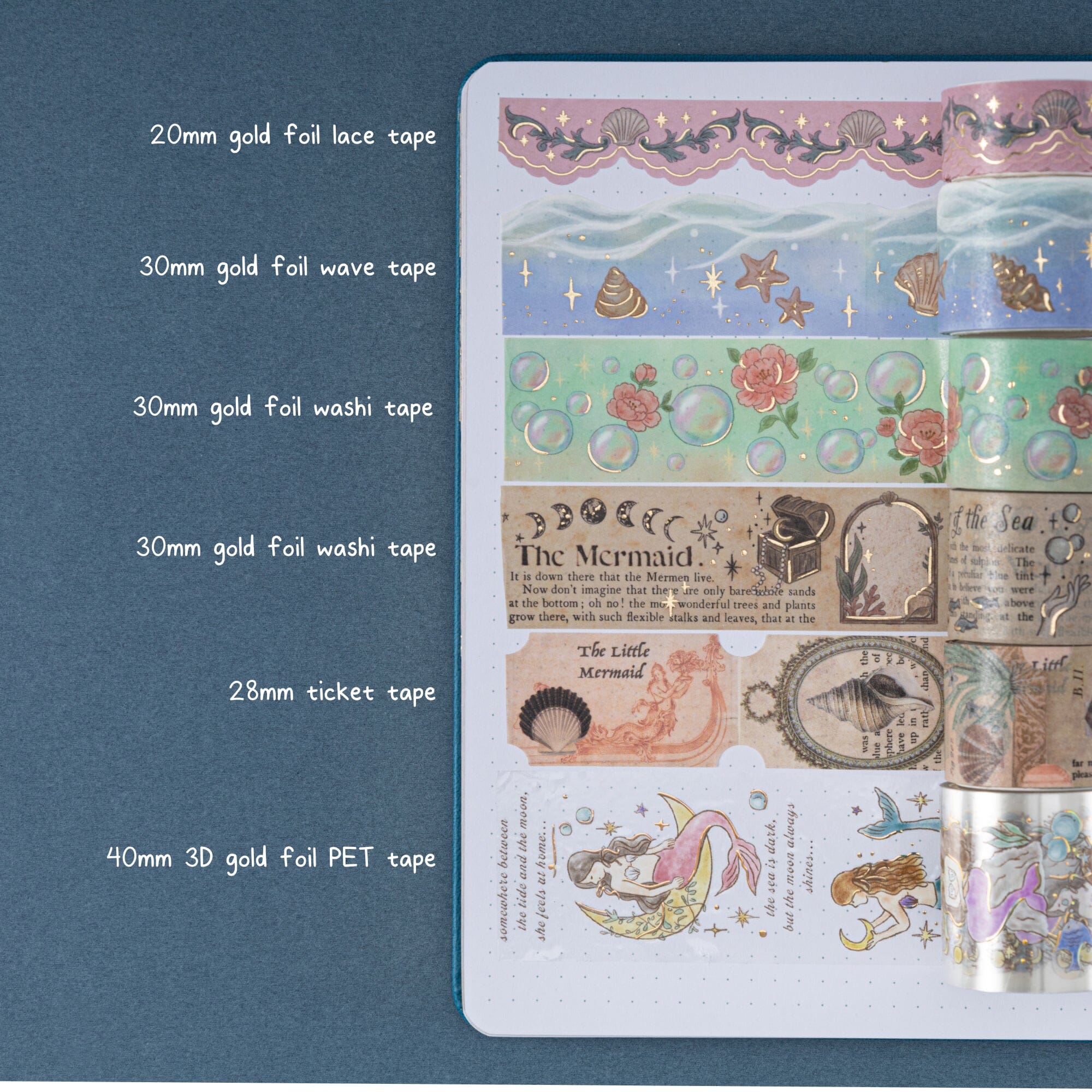 Tsuki ‘Mermaid Mystery’ Washi Tape Set ☾