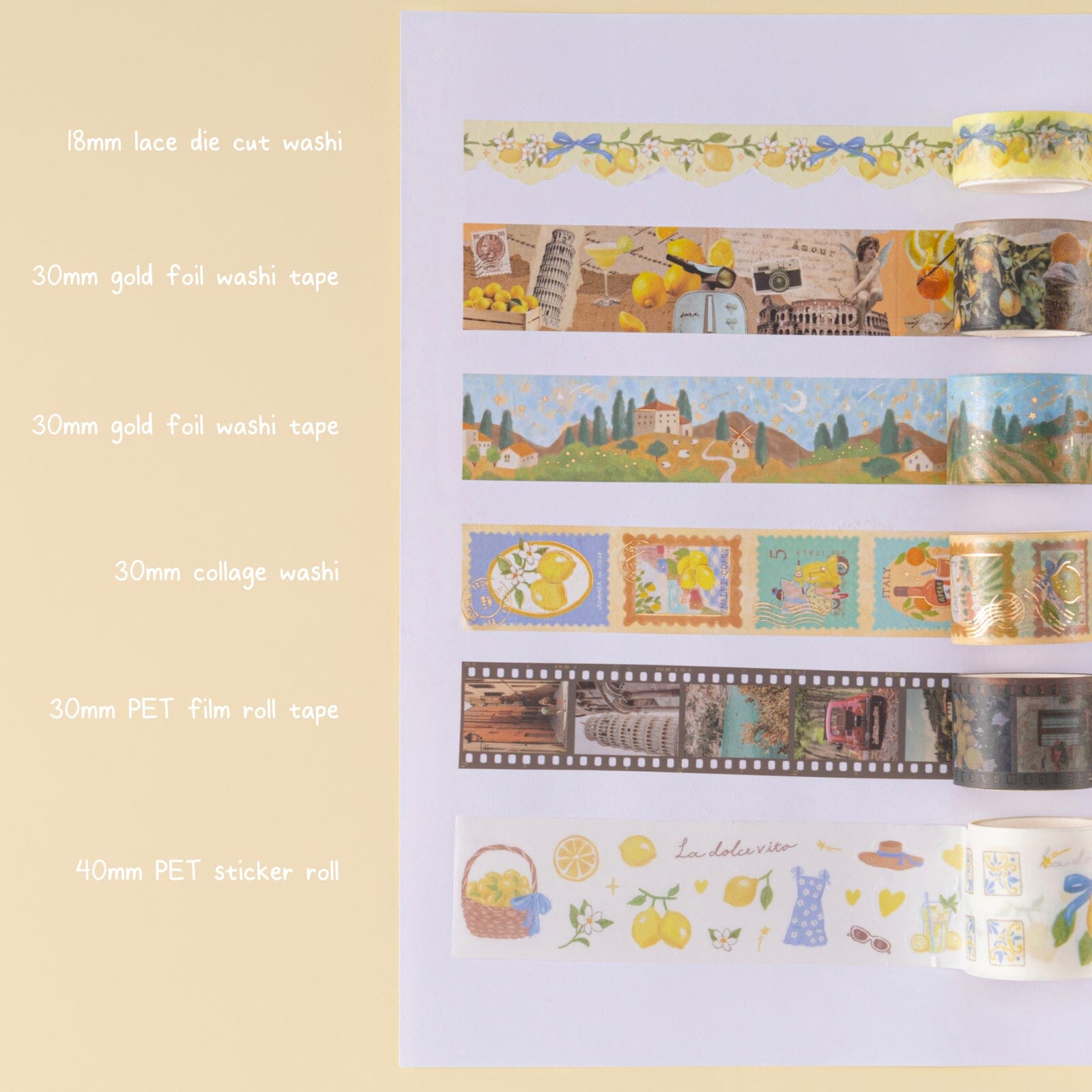 Tsuki ‘Summer in Italy’ Washi Tape Set ☾