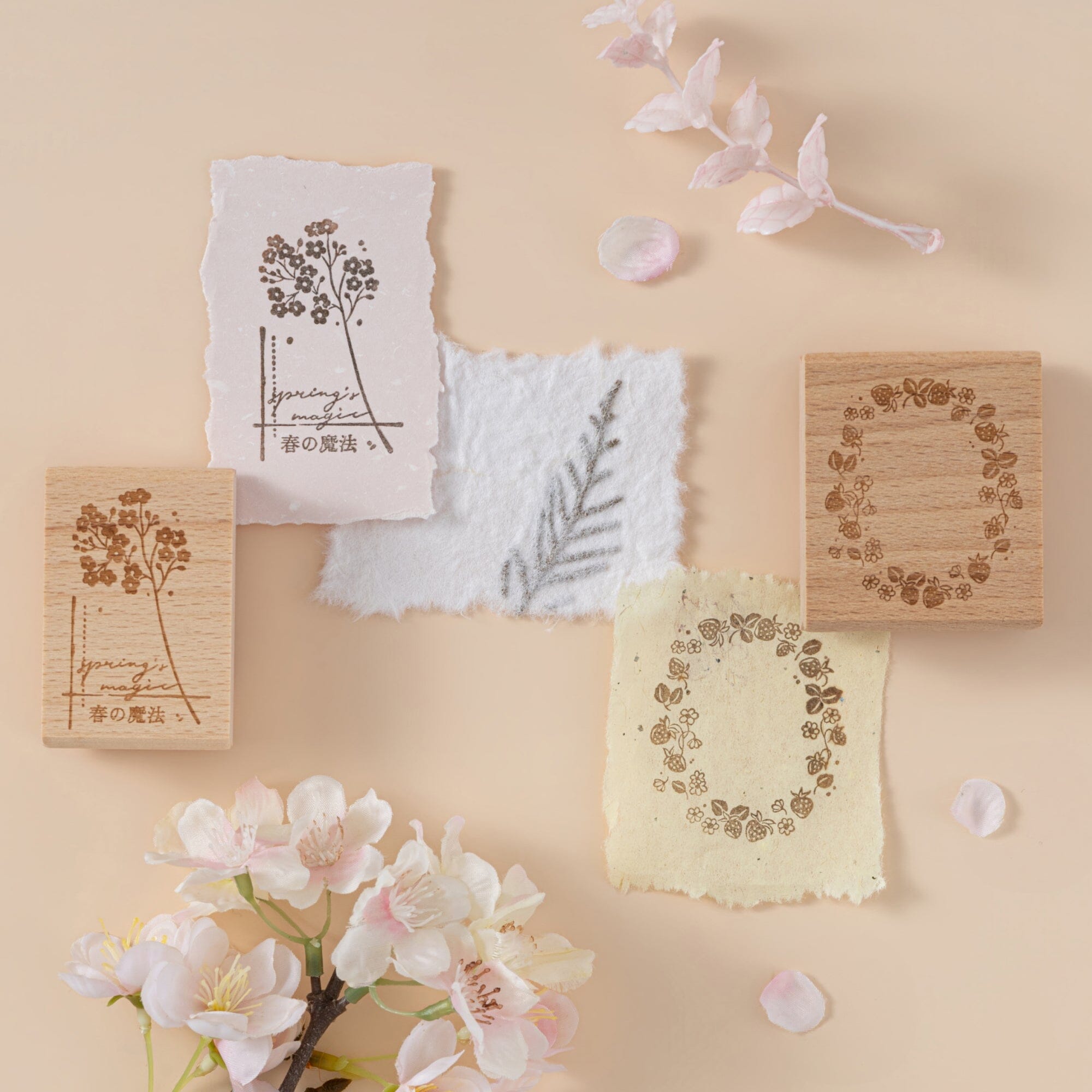 Hinoki - ‘Into the Spring’ Engraved Wooden Stamp Set