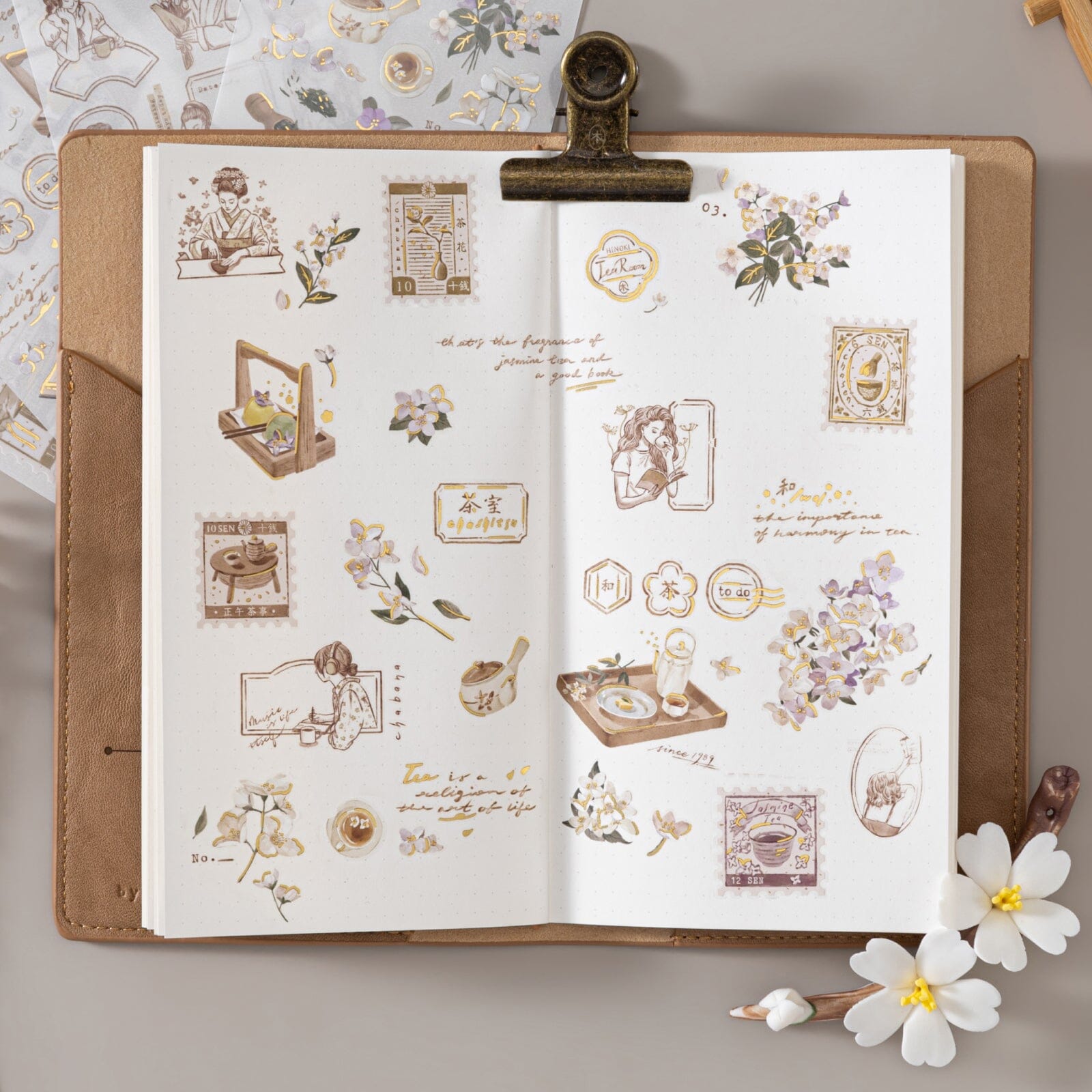 Hinoki - ‘Into the Tea Room’ Print-On Sticker Set