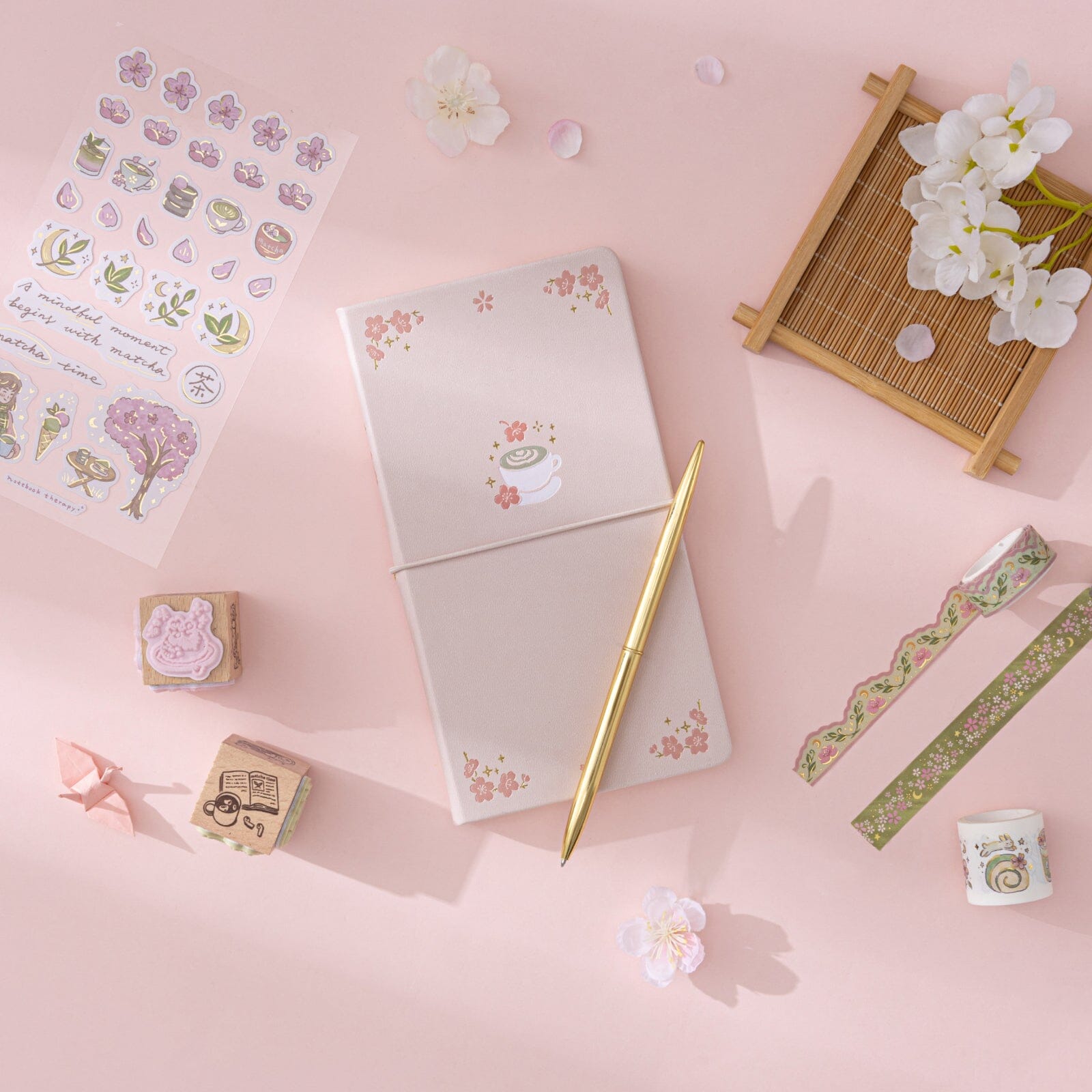 Tsuki ‘Matcha Bloom’ Travel Notebook Gift Set ☾